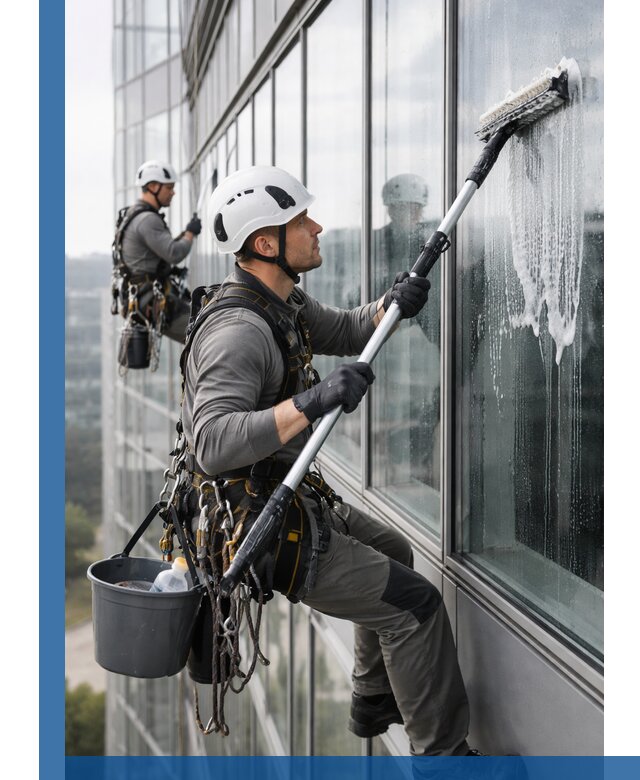 Высотная мойка сплошного остекления с выездом в Апшеронске