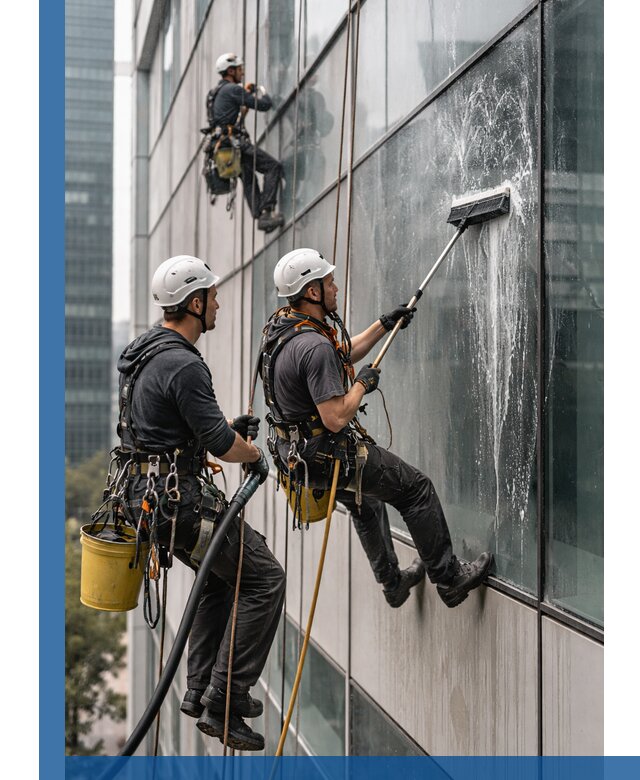 Профессиональная высотная мойка фасадов зданий в Апшеронске