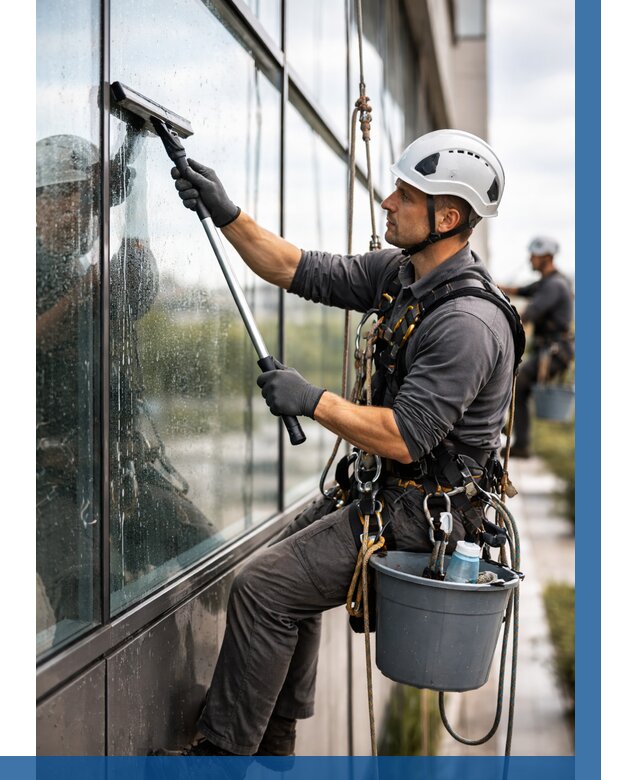 Мойка стеклянных фасадов в Апшеронске от 205 р. | ВЫСОТНИК-Пшр