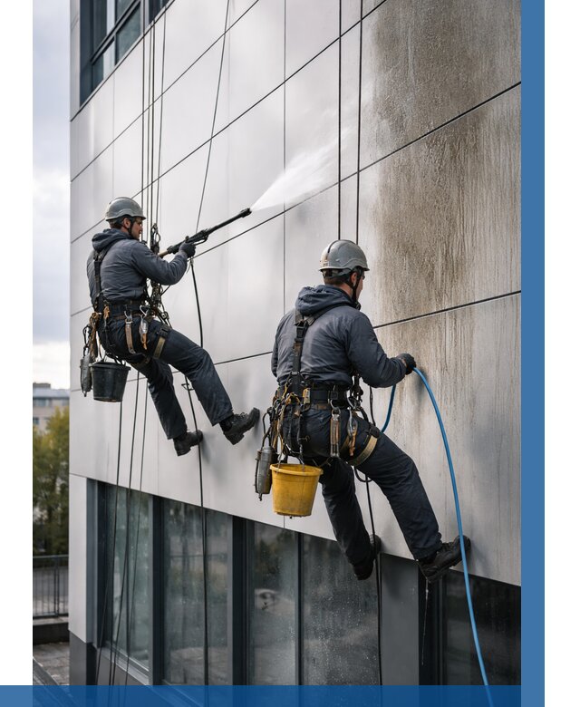 Мойка фасада из композита в Апшеронске по цене от 307 р. | ВЫСОТНИК-Пшр