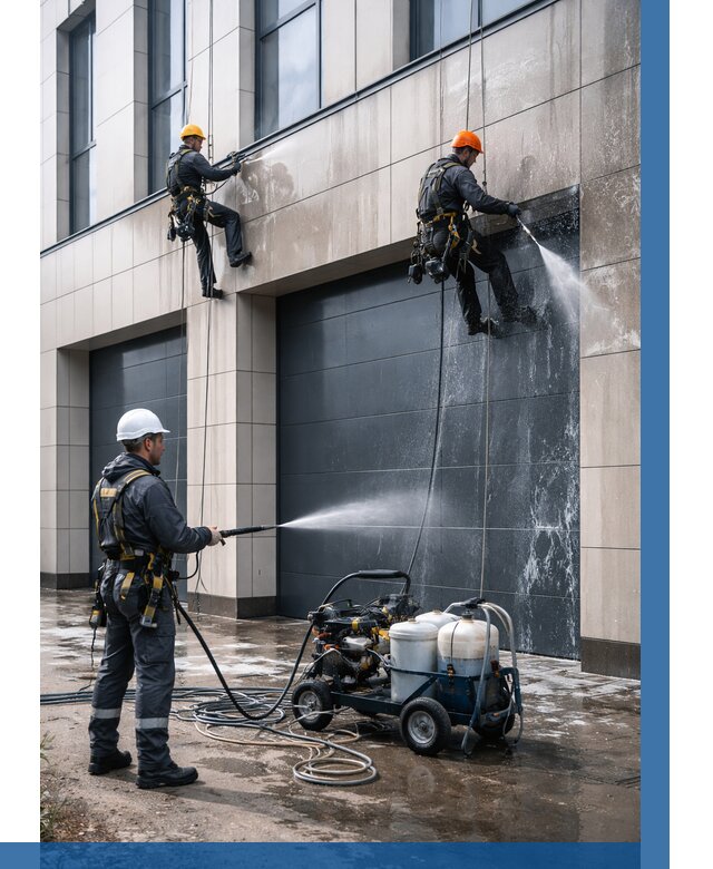 Послестроительная мойка фасада в Апшеронске от 307 р. | ВЫСОТНИК-Пшр