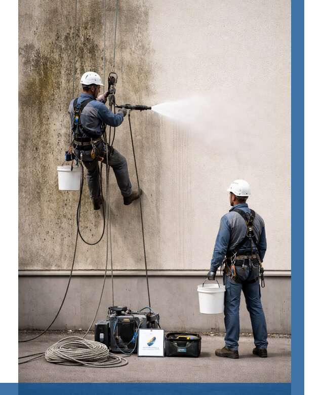 Очистка фасада от плесени в Апшеронске от 307 р. | ВЫСОТНИК-Пшр