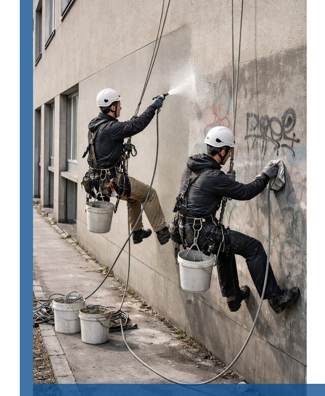 Антиграффити покрытие фасада с защитой от надписей в Апшеронске