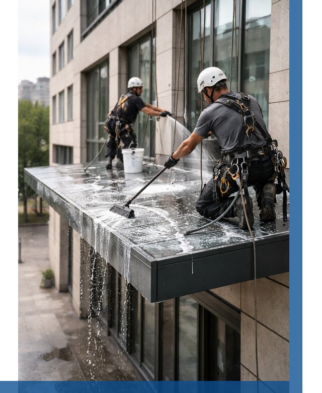 Мойка козырьков и навесов в Апшеронске от 3587 р. | ВЫСОТНИК-Пшр