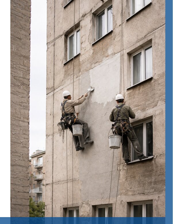 Косметический ремонт фасада в Апшеронске от 1127 р. | ВЫСОТНИК-Пшр