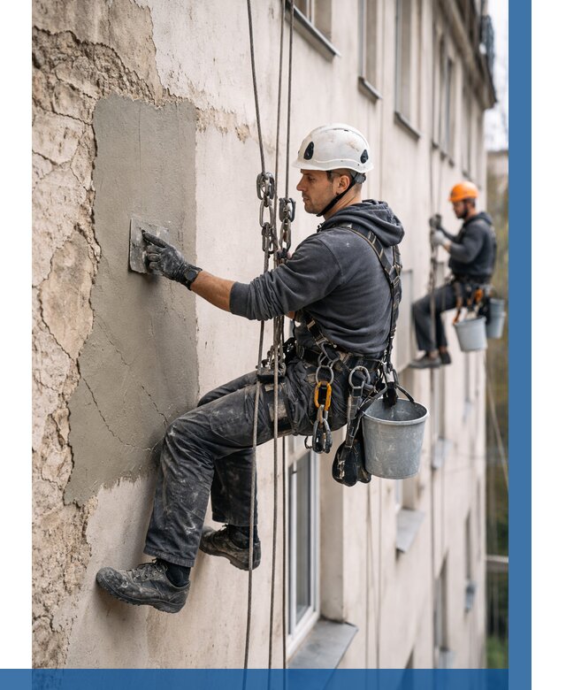 Восстановление штукатурки фасада в Апшеронске от 1230 р. | ВЫСОТНИК-Пшр