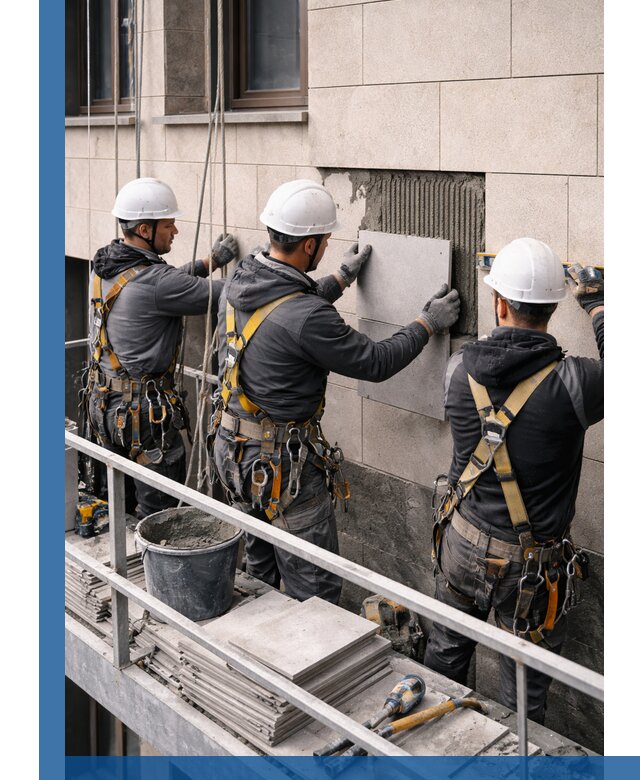 Ремонт облицовки фасада плиткой в Апшеронске с гарантией