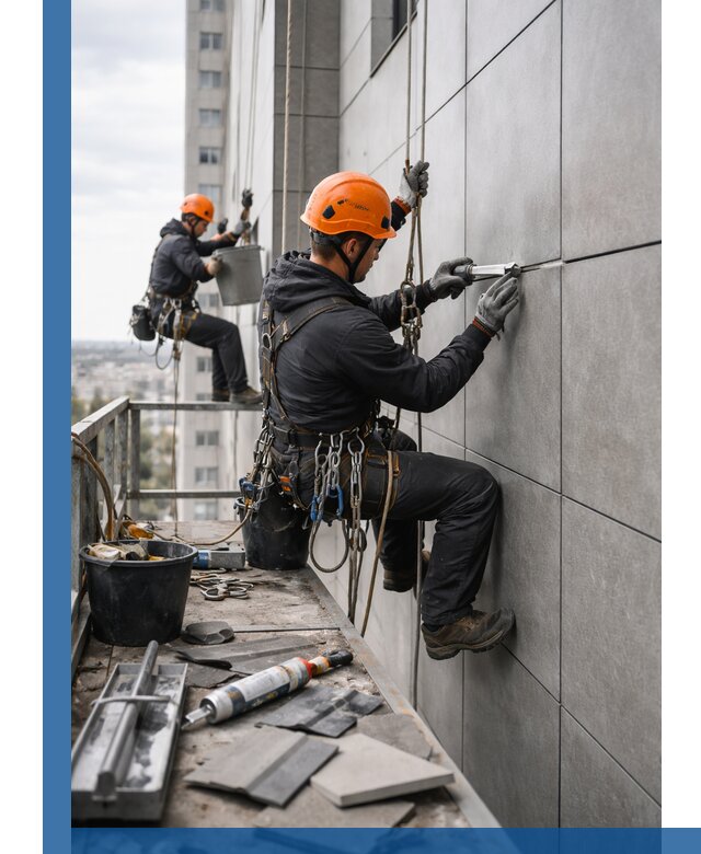 Профессиональный ремонт фасада из керамогранита в Апшеронске