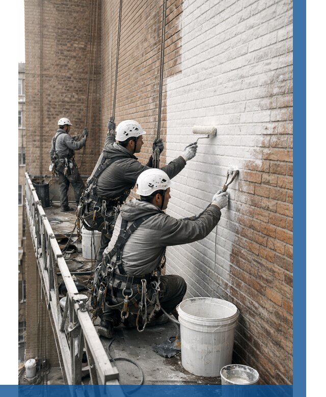 Покраска кирпичного фасада в Апшеронске от 359 р. | ВЫСОТНИК-Пшр