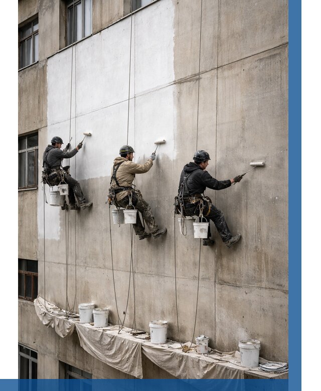 Покраска бетонного фасада в Апшеронске от 359 р за м2 | ВЫСОТНИК-Пшр