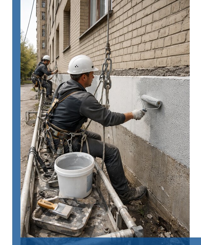 Окраска цоколя здания в Апшеронске профессионально и надежно