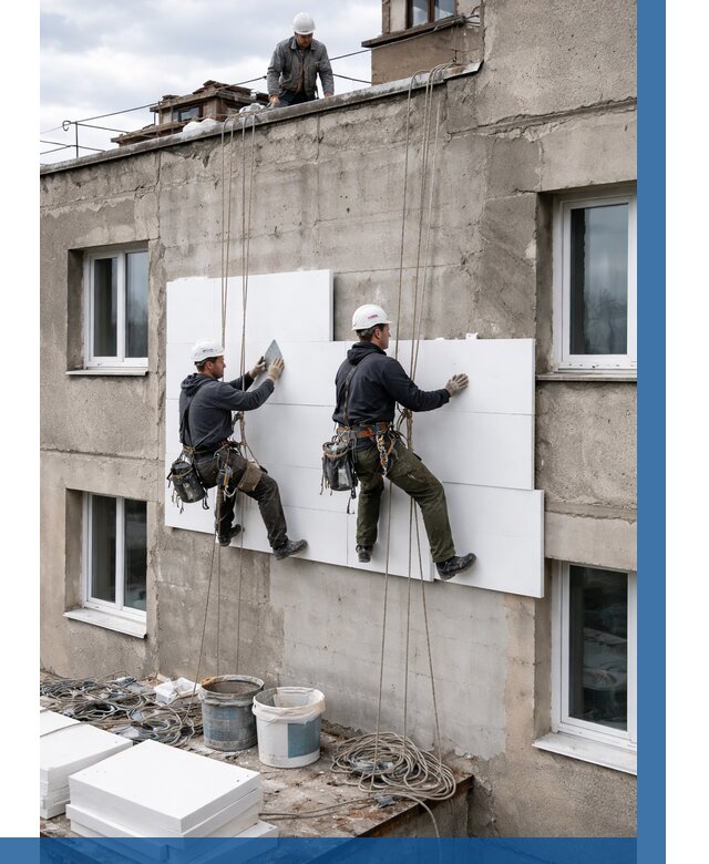 Утепление фасада пенополистиролом в Апшеронске от 1845 р. | ВЫСОТНИК-Пшр