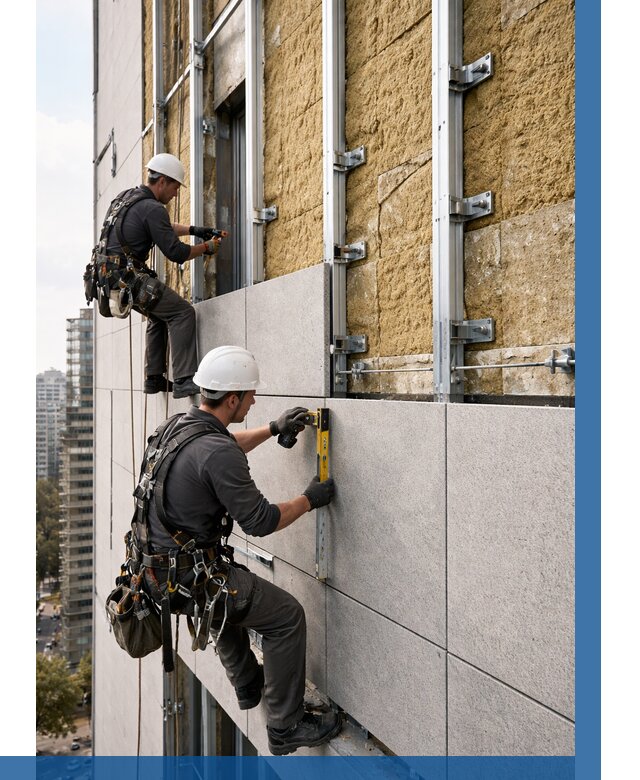 Монтаж вентилируемого фасада в Апшеронске от 3587 р. | ВЫСОТНИК-Пшр