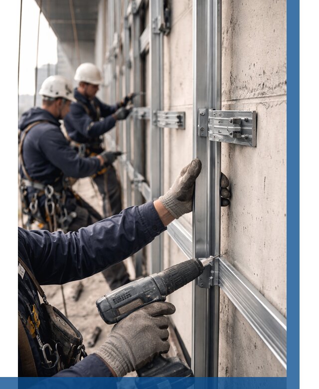 Монтаж подсистемы вентфасада в Апшеронске от 871 р. | ВЫСОТНИК-Пшр