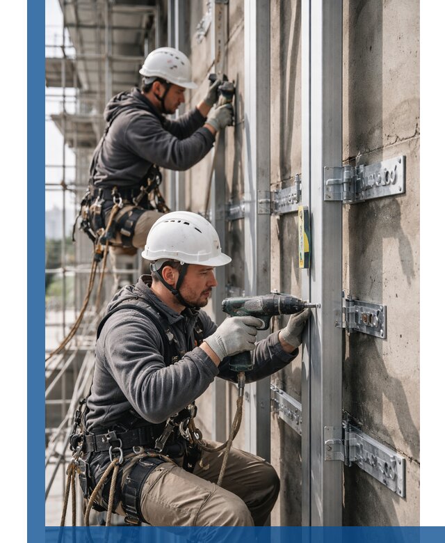 Монтаж и крепление подсистемы вентфасада в Апшеронске