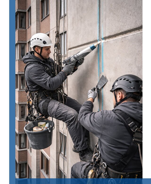Вторичная герметизация швов фасада и кровли в Апшеронске