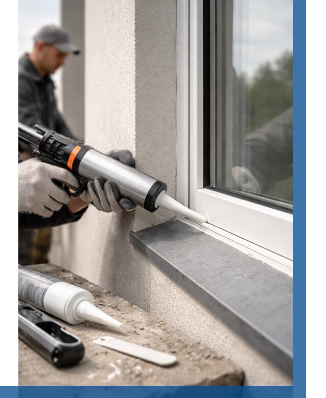 Герметизация монтажных швов окон в Апшеронске от 666 р. | ВЫСОТНИК-Пшр