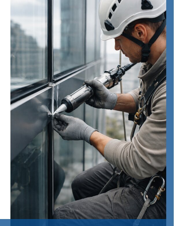 Герметизация стыков витража в Апшеронске от 1230 р. | ВЫСОТНИК-Пшр