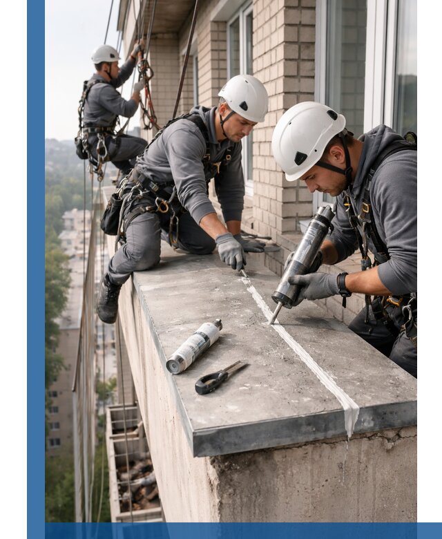 Герметизация балконного козырька в Апшеронске профессионально