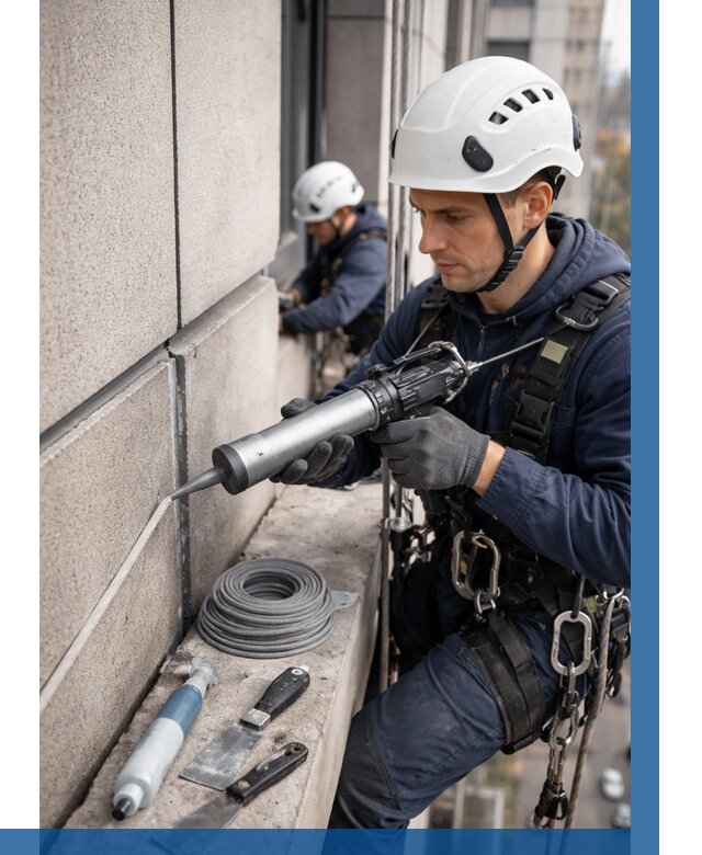 Герметизация деформационных швов фасада в Апшеронске от 717 | ВЫСОТНИК-Пшр