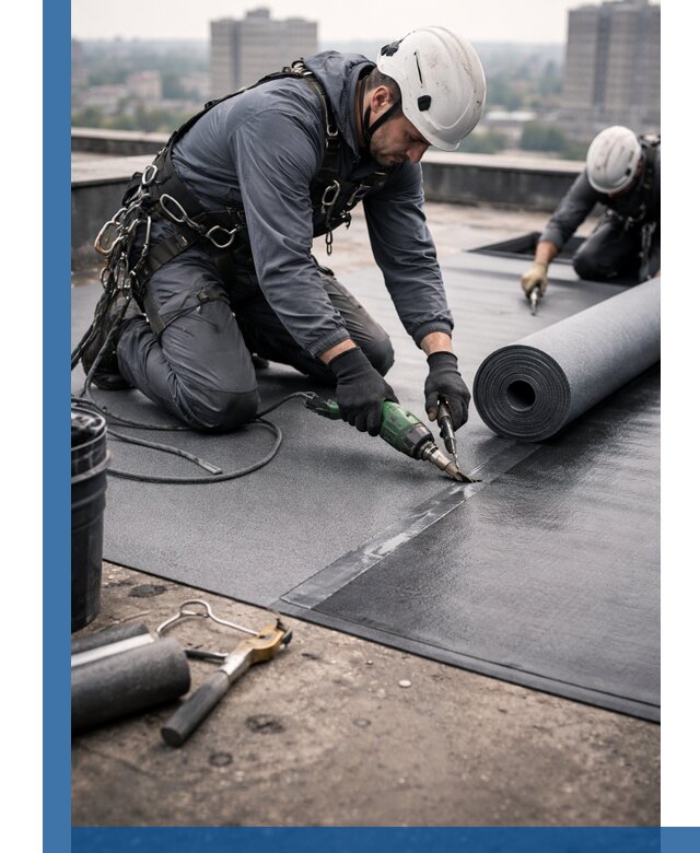 Ремонт мягкой кровли в Апшеронске с выездом промальпинистов
