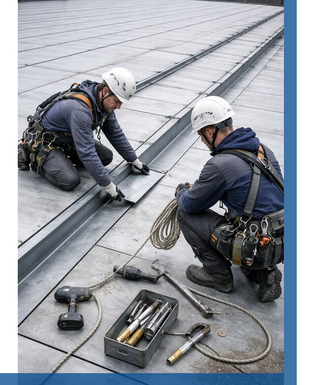 Ремонт фальцевой кровли в Апшеронске от 717 р. | ВЫСОТНИК-Пшр