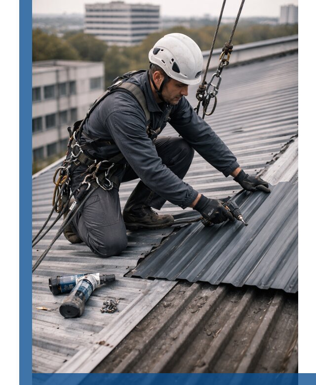 Ремонт профнастила на кровле в Апшеронске, работы под ключ