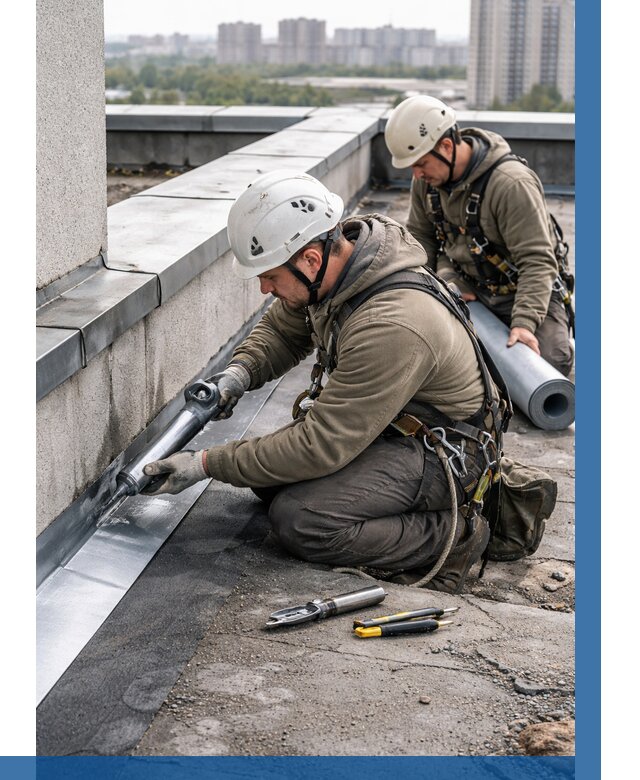 Ремонт кровельных примыканий в Апшеронске от 1230 р. | ВЫСОТНИК-Пшр