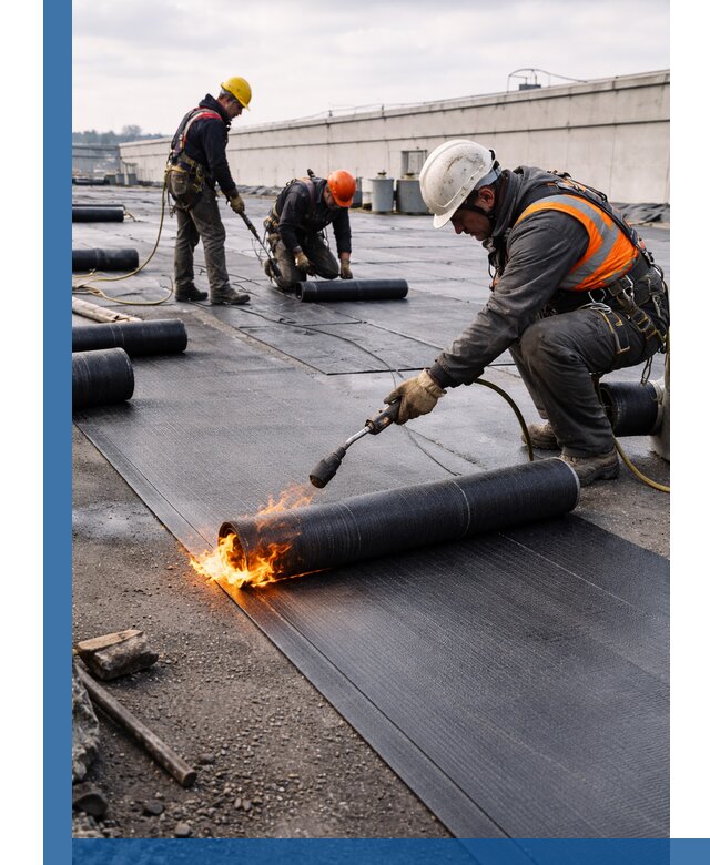 Монтаж наплавляемой кровли в Апшеронске профессионально