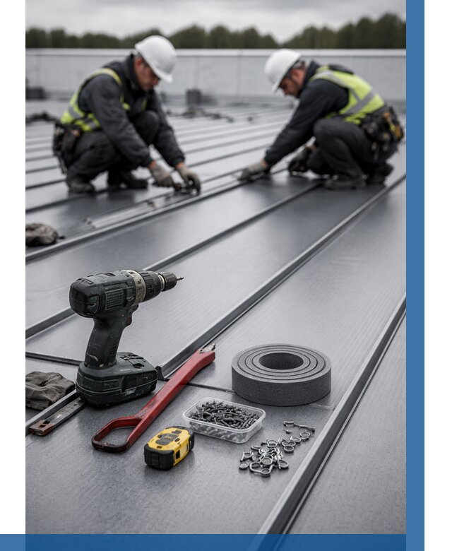 Монтаж фальцевой кровли в Апшеронске от 1845 р. | ВЫСОТНИК-Пшр