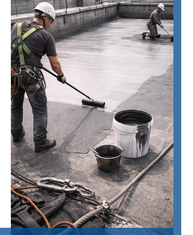 Гидроизоляция кровли жидкой резиной в Апшеронске от 512 р. | ВЫСОТНИК-Пшр