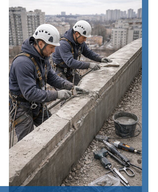 Ремонт парапета на кровле в Апшеронске от 1537 р. | ВЫСОТНИК-Пшр