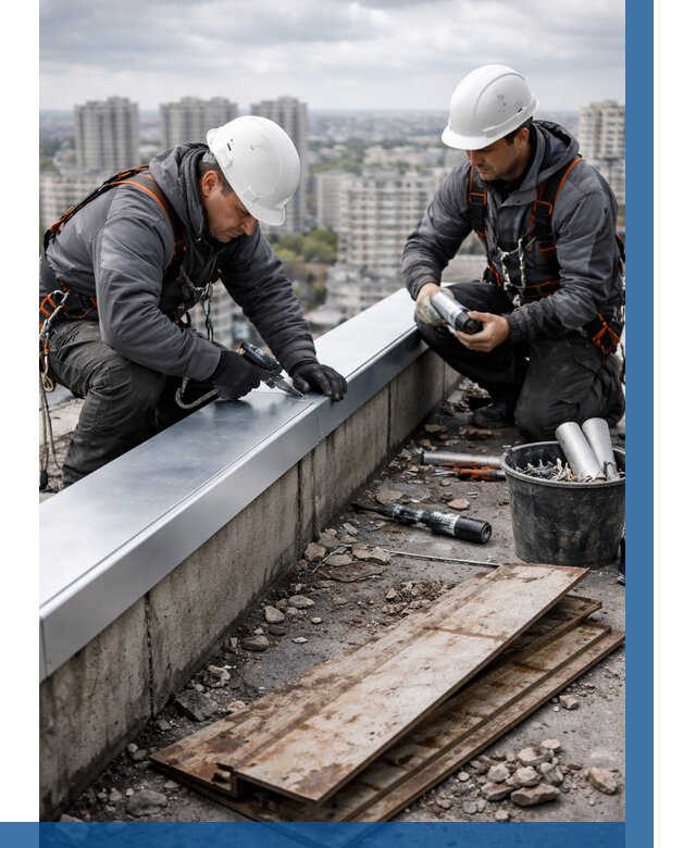 Замена парапетных крышек под ключ в Апшеронске от 1230 р. | ВЫСОТНИК-Пшр