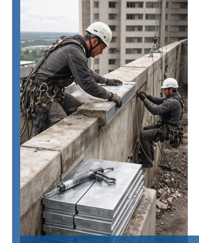 Замена парапетных крышек и установка новых в Апшеронске