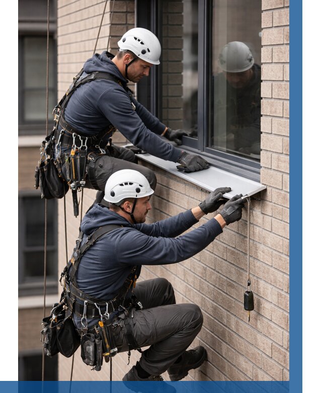 Монтаж оконных отливов под ключ в Апшеронске от 3587 р. | ВЫСОТНИК-Пшр