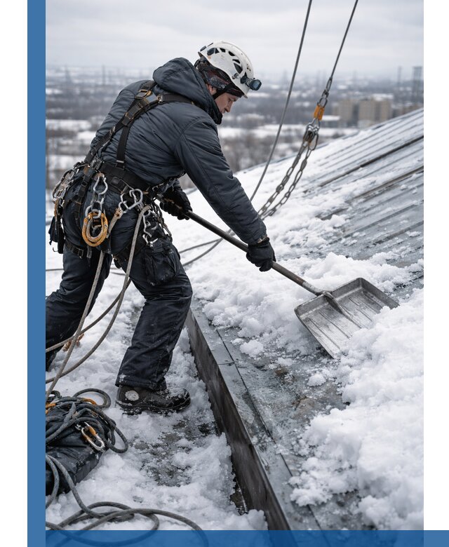 Профессиональная очистка кровли от снега и наледи в Апшеронске