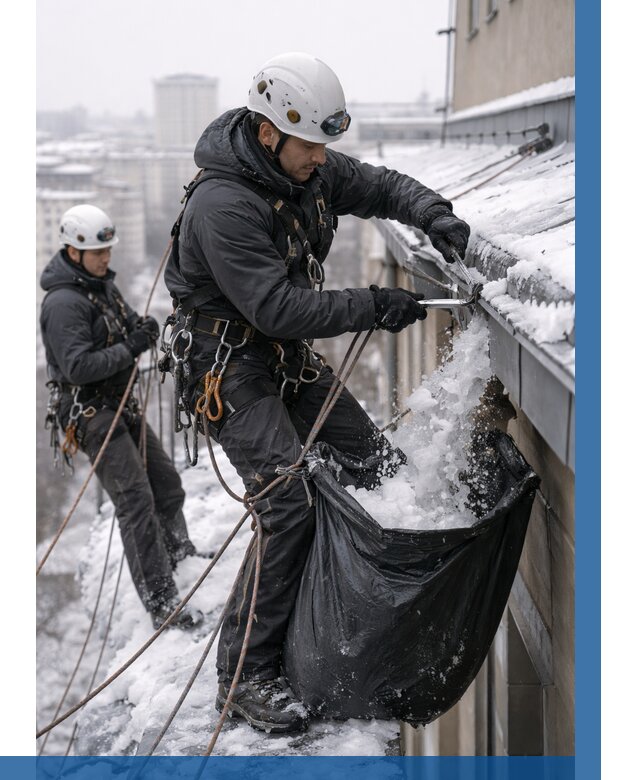 Аварийная очистка крыши в Апшеронске под ключ от 307 р. | ВЫСОТНИК-Пшр