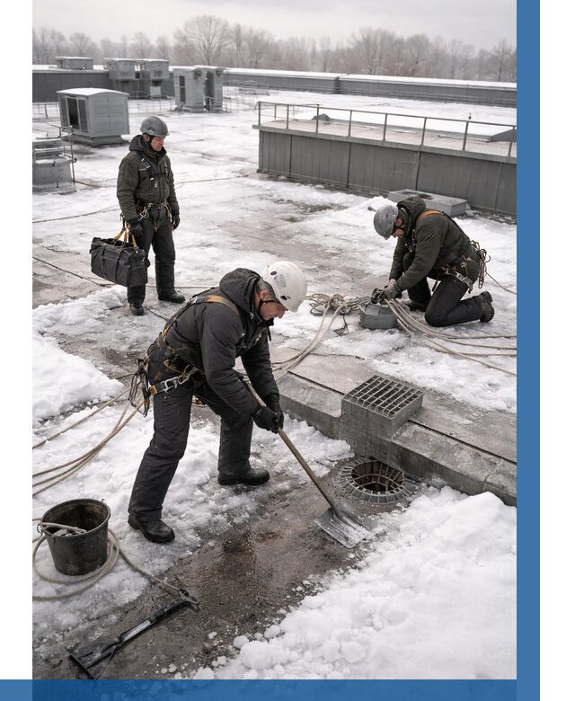 Абонентское обслуживание кровли зимой в Апшеронске от 8198 р. | ВЫСОТНИК-Пшр