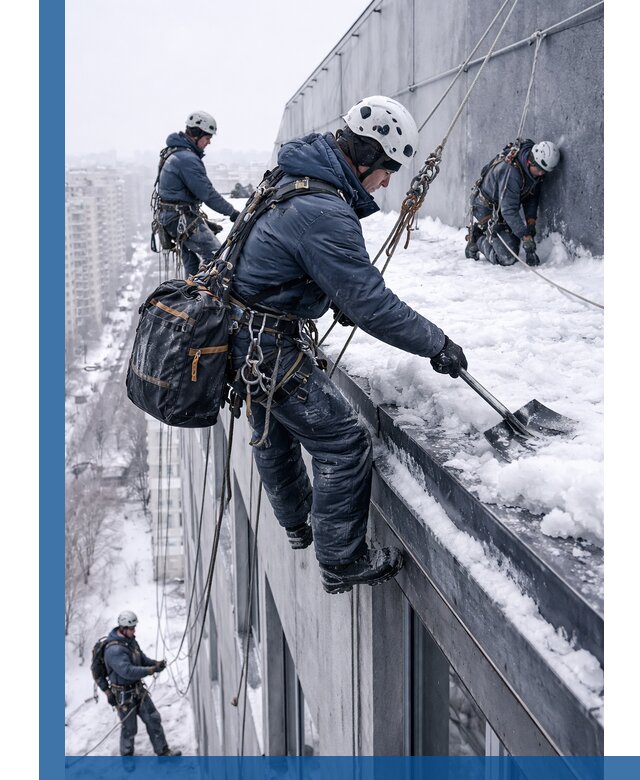 Абонентское обслуживание кровли зимой в Апшеронске регулярный уход