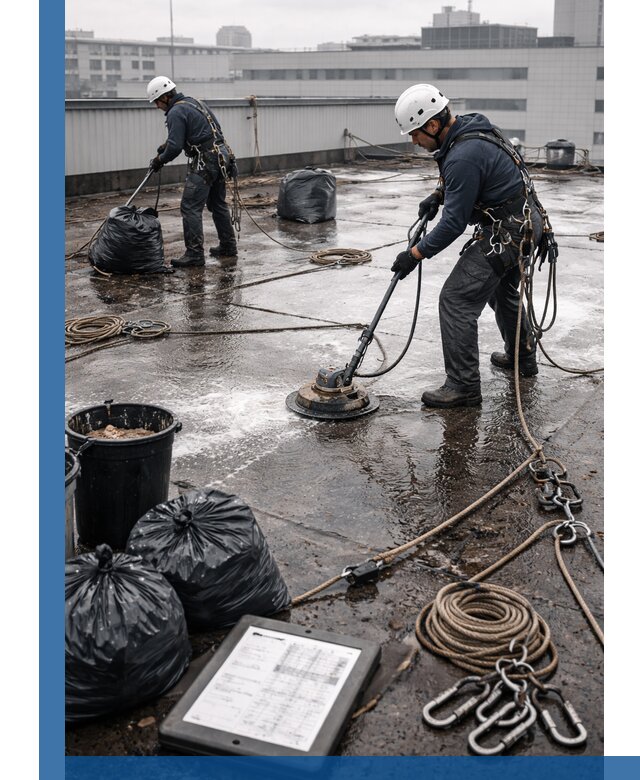 Плановая очистка кровли по графику в Апшеронске для безопасности