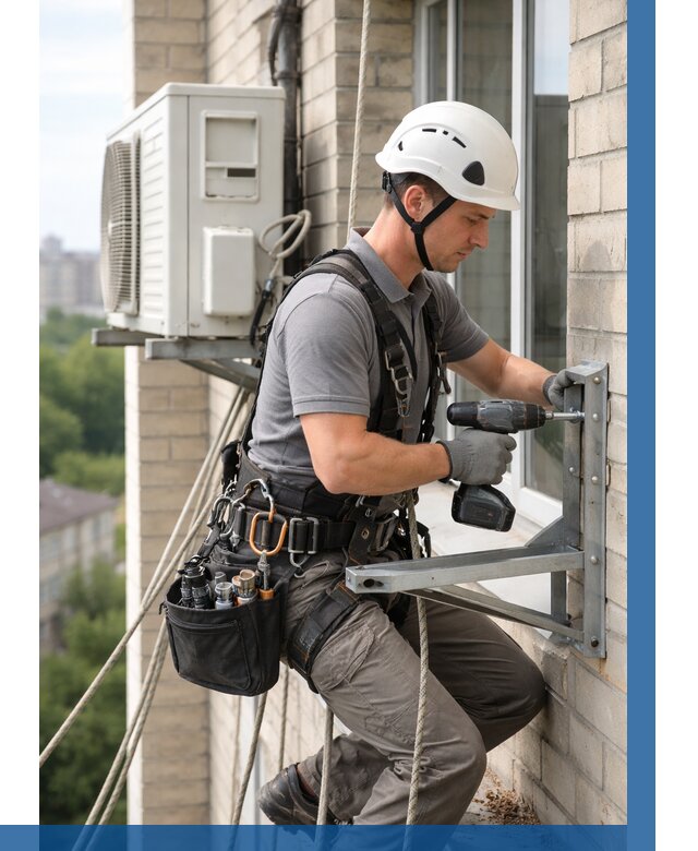 Установка кронштейнов кондиционера в Апшеронске от 3587 р. | ВЫСОТНИК-Пшр