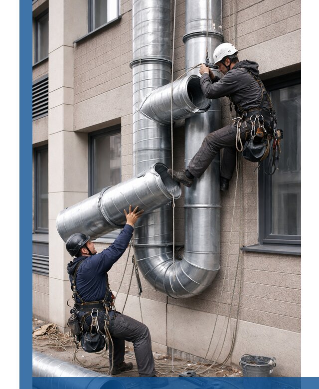Монтаж фасадных воздуховодов в Апшеронске с герметизацией и крепежом
