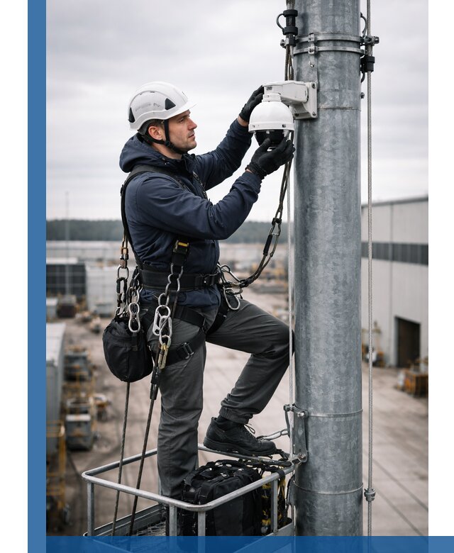 Профессиональная установка видеокамер на мачте в Апшеронске