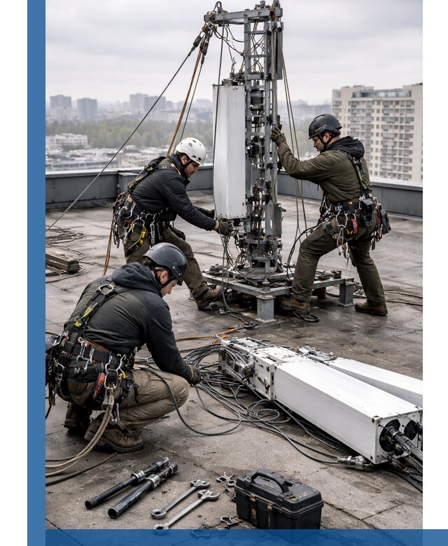 Демонтаж антенн на крыше зданий в Апшеронске с гарантией