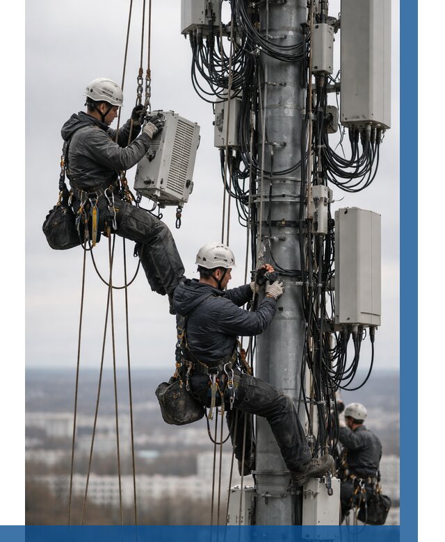 Монтаж оборудования связи на мачте в Апшеронске от 7686 р. | ВЫСОТНИК-Пшр