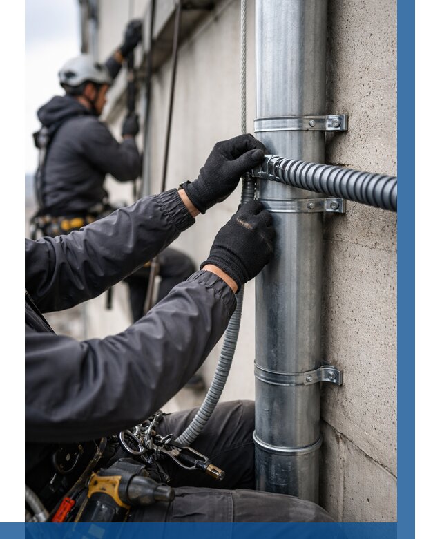 Монтаж гофры для кабеля в Апшеронске от 307 р. | ВЫСОТНИК-Пшр