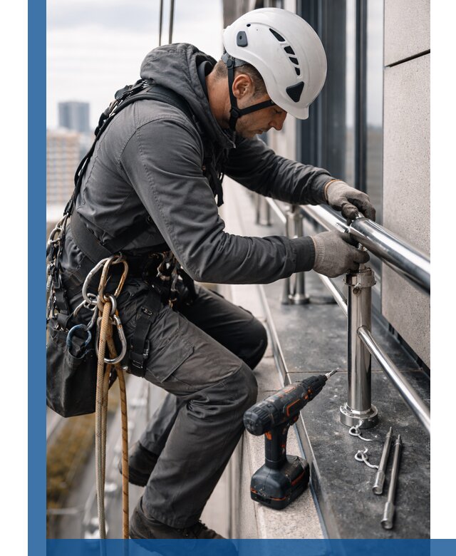 Монтаж ограждений на высоте в Апшеронске для зданий и конструкций