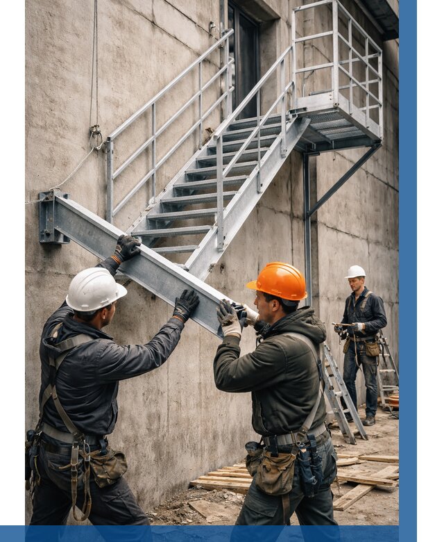 Монтаж металлических лестниц в Апшеронске от 15372 р. | ВЫСОТНИК-Пшр