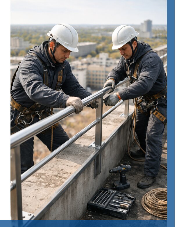 Монтаж перил на высоте в Апшеронске от 2562 р. | ВЫСОТНИК-Пшр