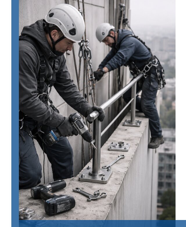 Монтаж перил на высоте в Апшеронске для жилых и промобъектов